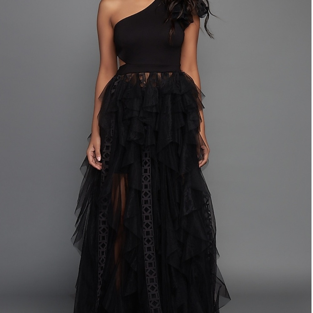 Black one shoulder dress